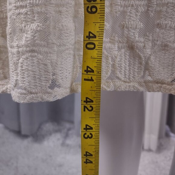 Madison, Cream, Ivory, Off White, Cotton Blend Lace, Lined Midi Dress Size L - Picture 7 of 12